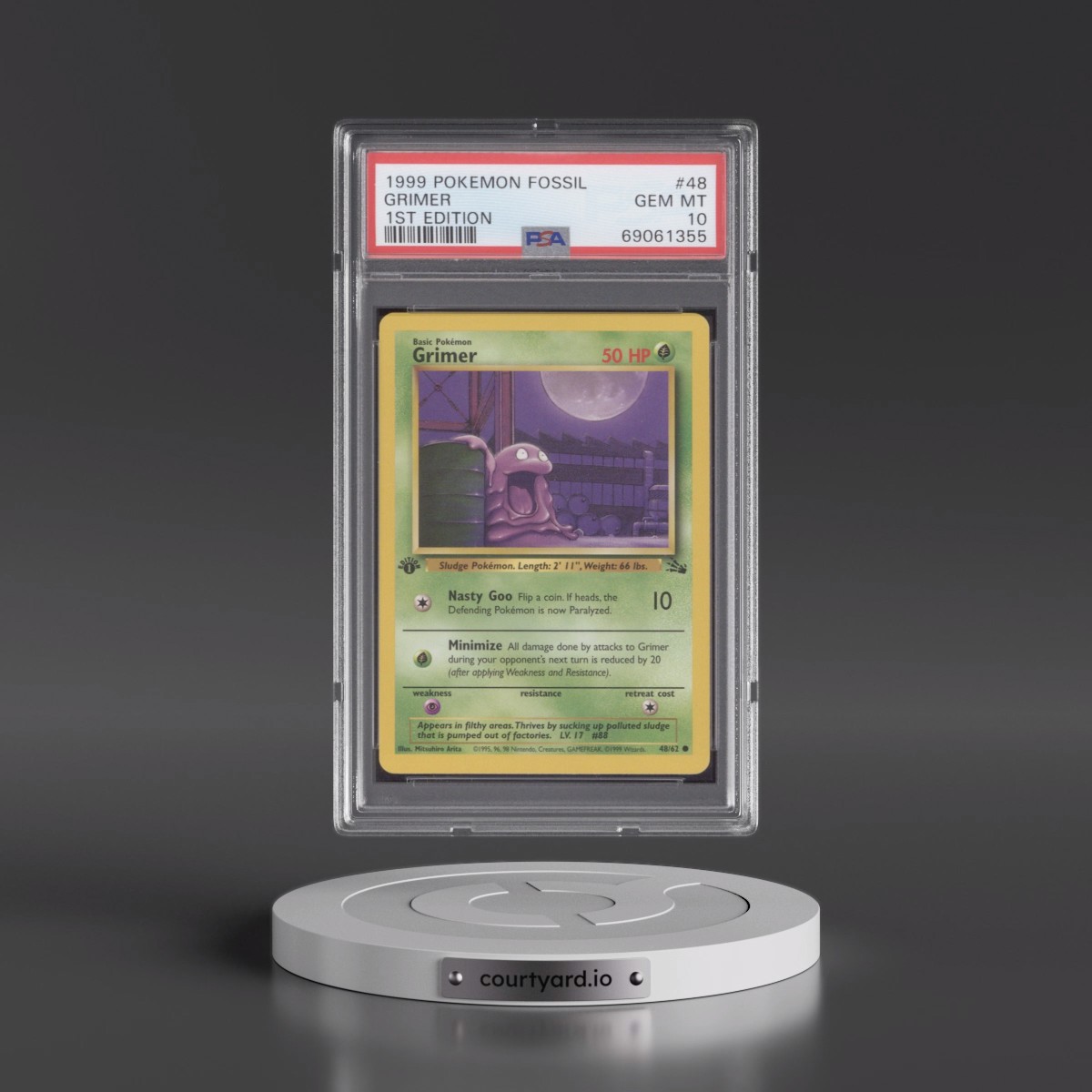 1999 Pokémon Fossil #48 Grimer - 1st Edition (PSA 10 GEM MINT)