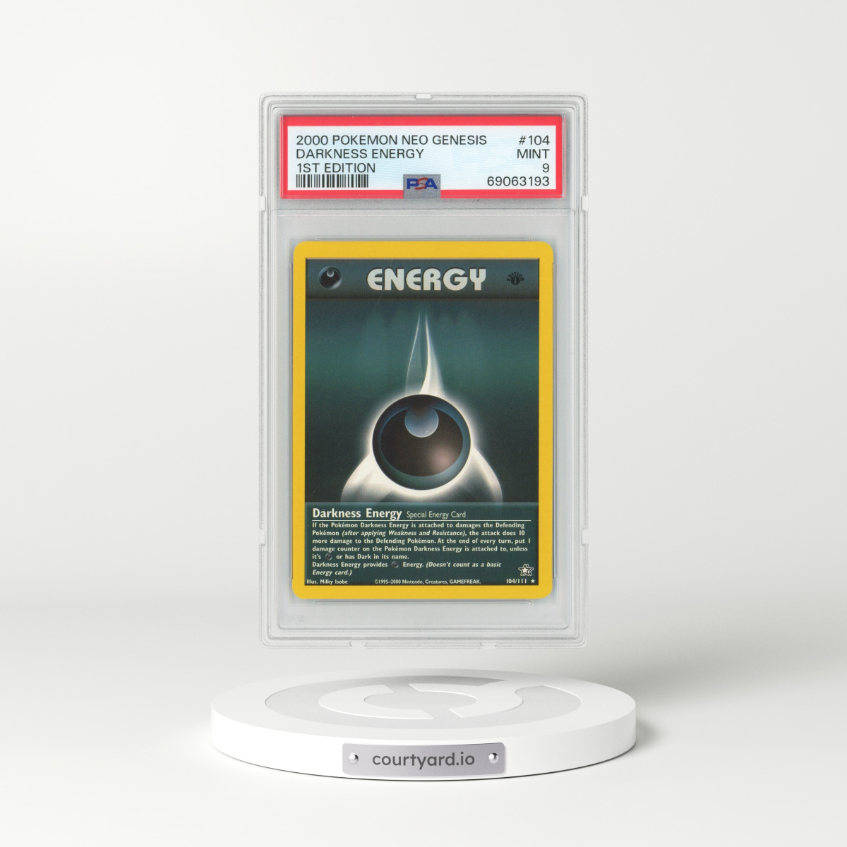 2000 Neo Genesis #104 Darkness Energy - 1st Edition (PSA 9 MINT)