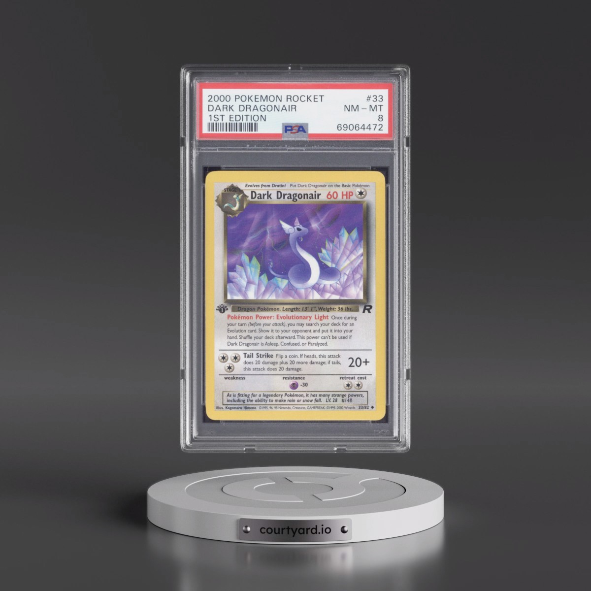 2000 Pokémon Rocket #33 Dark Dragonair - 1st Edition (PSA 8 NM-MT)