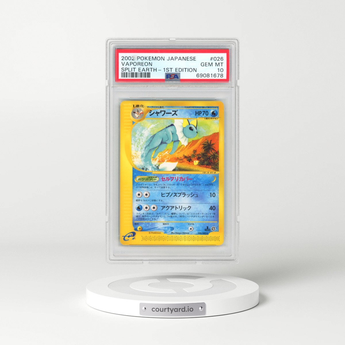 2002 Pokémon Split Earth #026 Vaporeon - 1st Edition (PSA 10 GEM MINT)