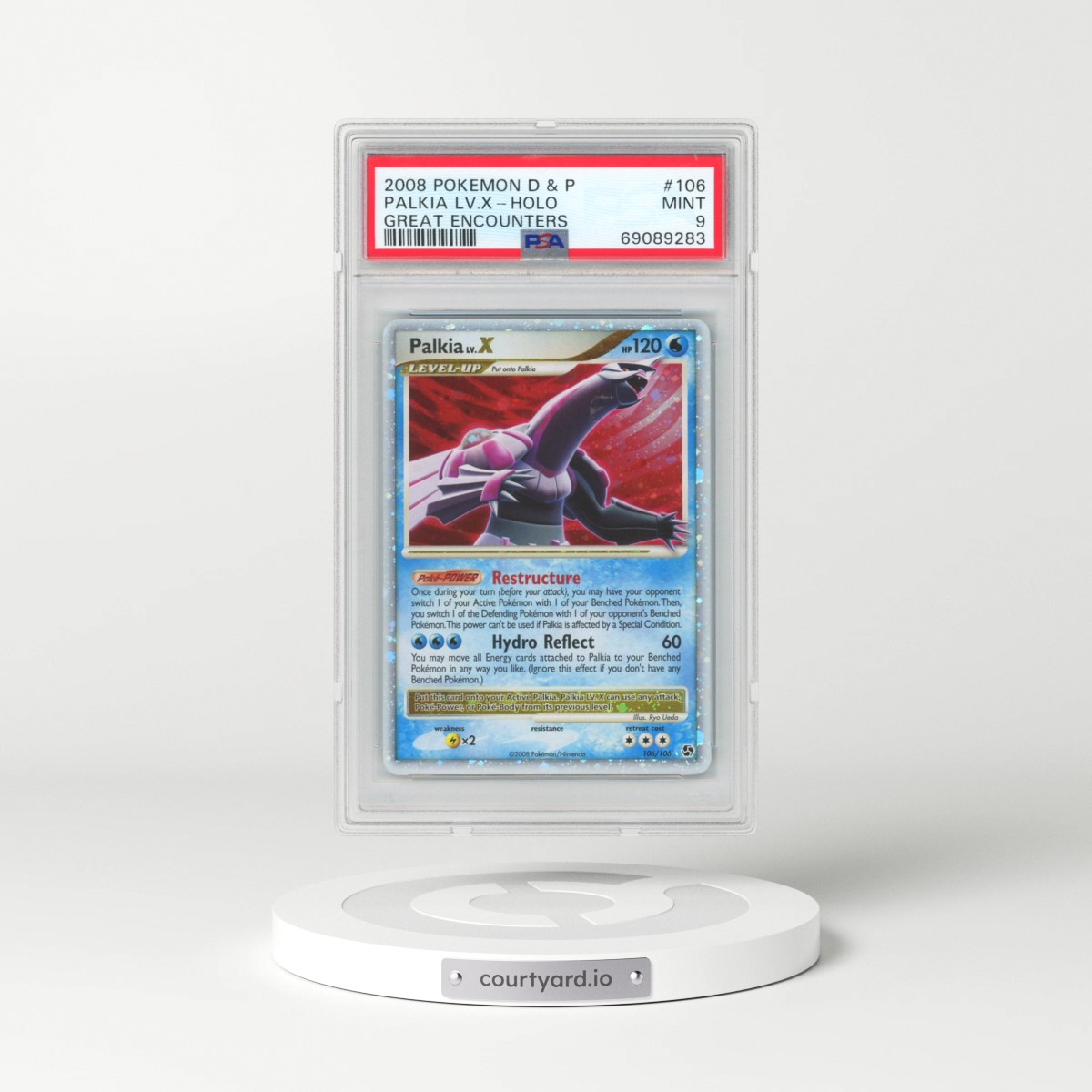 2008 Pokémon Diamond & Pearl Great Encounters #106 Palkia LV.X - Holo (PSA 9 MINT)