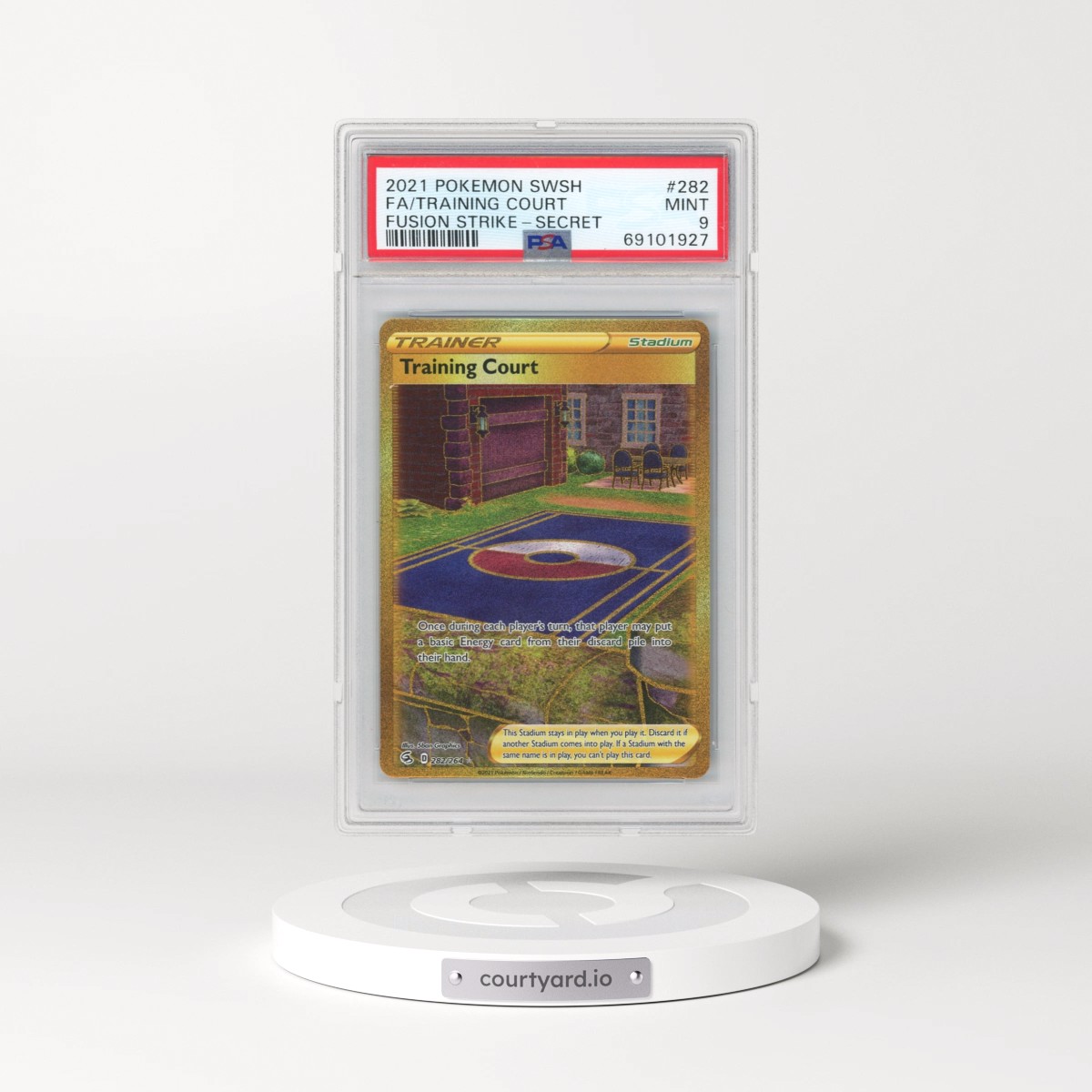 2021 Pokémon Sword & Shield Fusion Strike #282 Training Court - Full Art Secret (PSA 9 MINT)