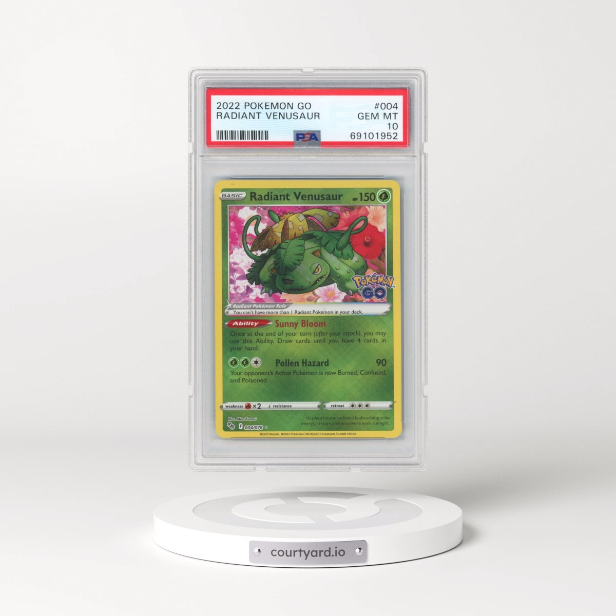 2022 Pokémon Go #004 Radiant Venusaur - Holo (PSA 10 GEM MINT)