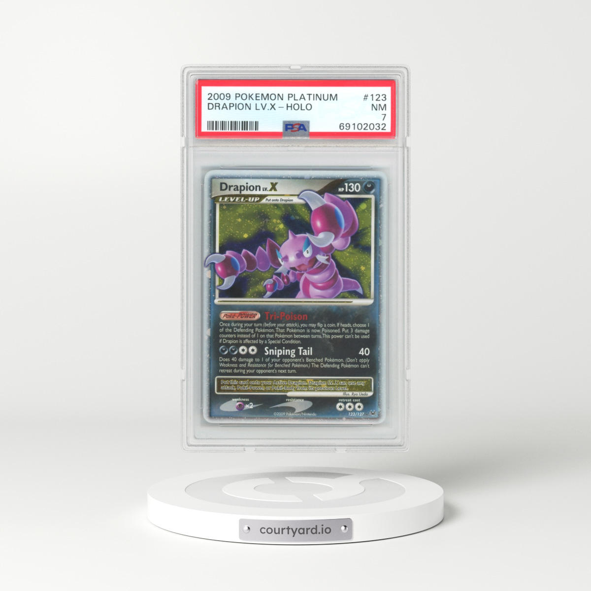 2009 Platinum #123 Drapion LV. X - Holo (PSA 7 NM)