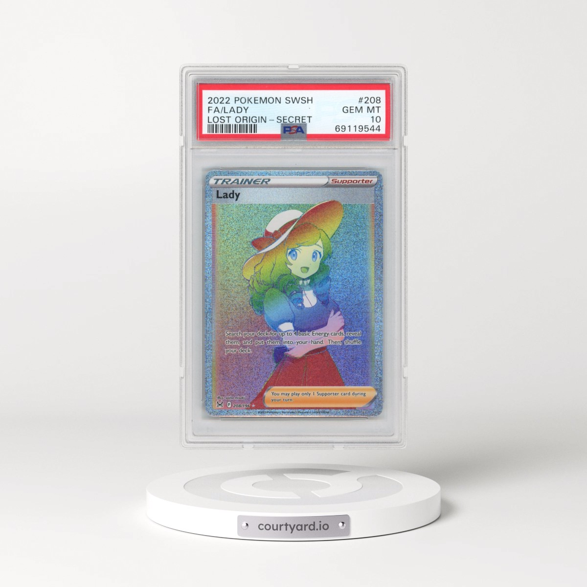 2022 Pokémon Sword & Shield Lost Origin #208 Lady - Full Art Secret (PSA 10 GEM MINT)