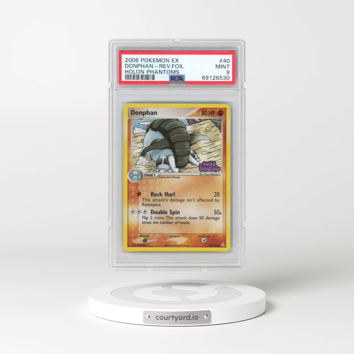 2006 Pokémon EX Holon Phantoms #40 Donphan - Reverse Foil (PSA 9 MINT)