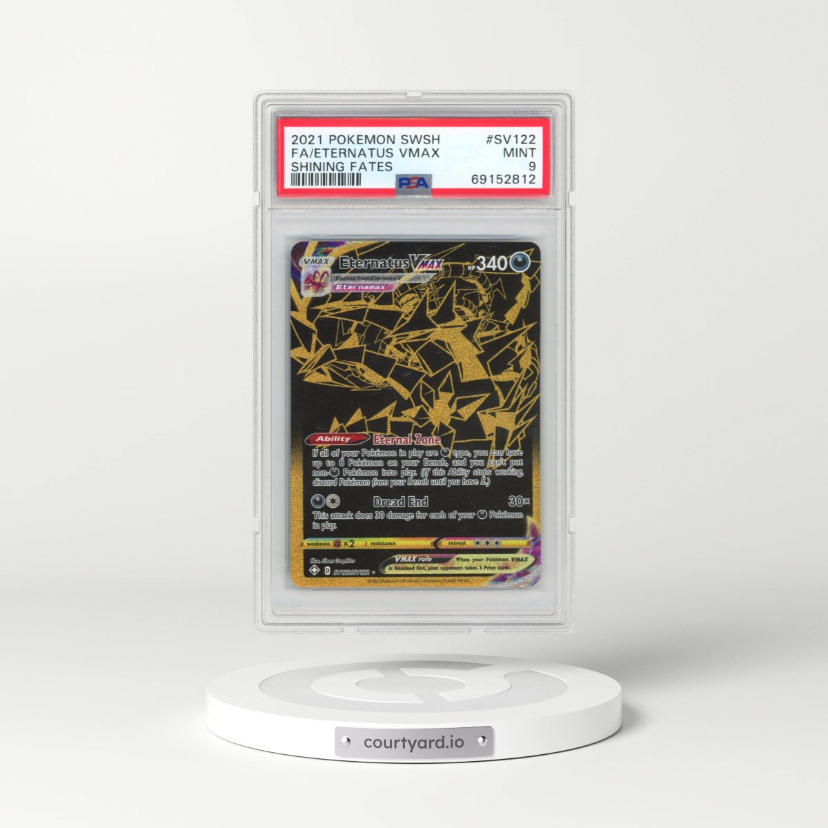 2021 Pokémon Sword & Shield Shining Fates #SV122 Eternatus Vmax - Full Art (PSA 9 MINT)