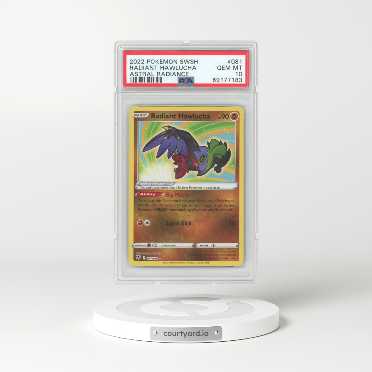 2022 Astral Radiance #081 Radiant Hawlucha - Holo (PSA 10 GEM MINT)