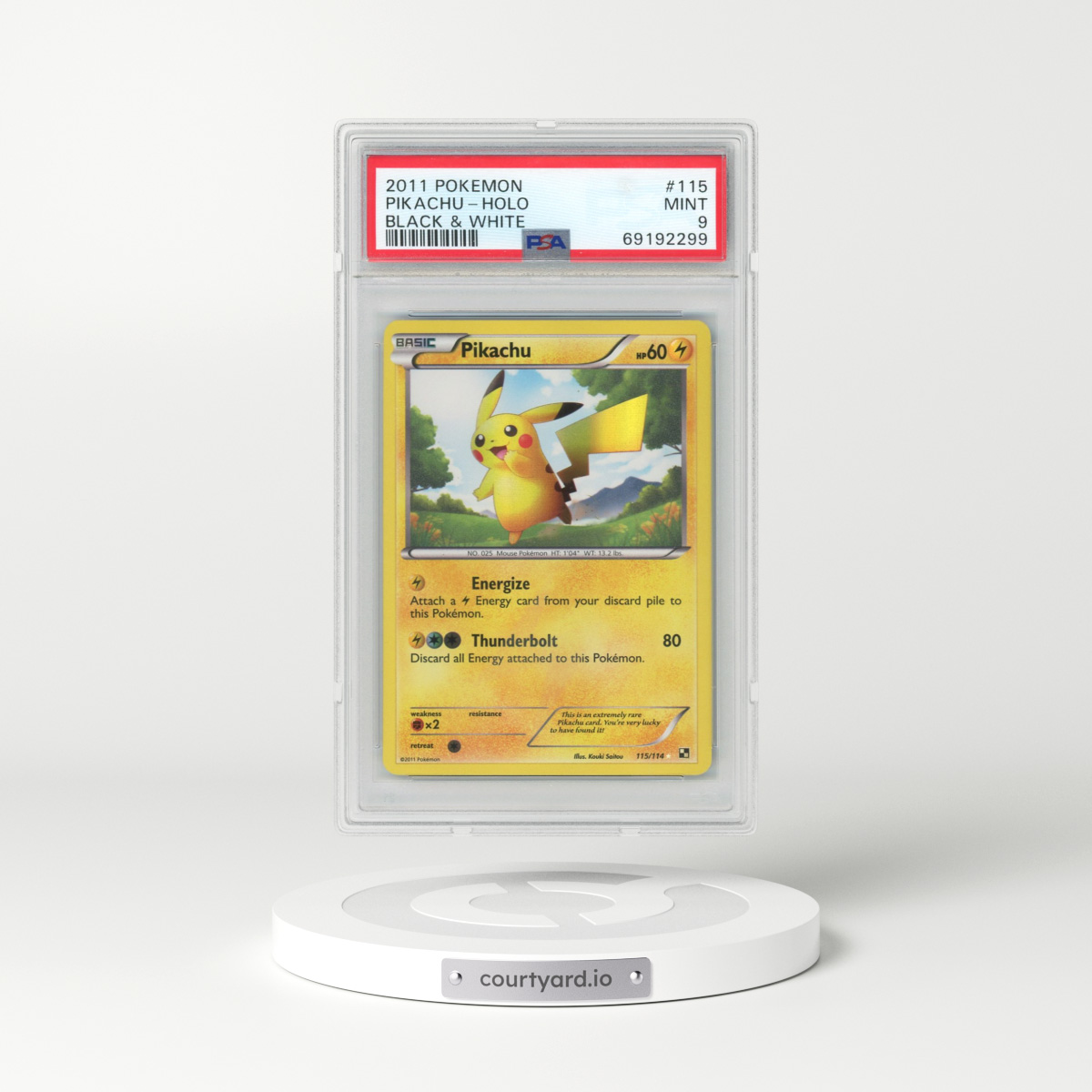 2011 Pokémon Black & White #115 Pikachu - Holo (PSA 9 MINT)