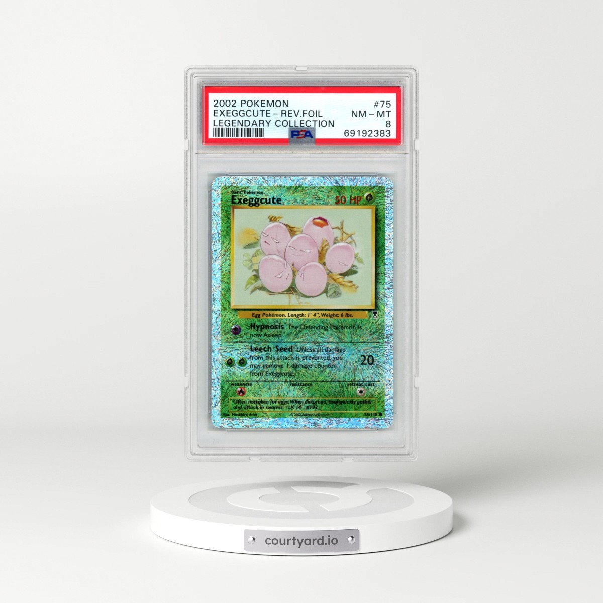 2002 Pokémon Legendary Collection #75 Exeggcute - Reverse Foil (PSA 8 NM-MT)