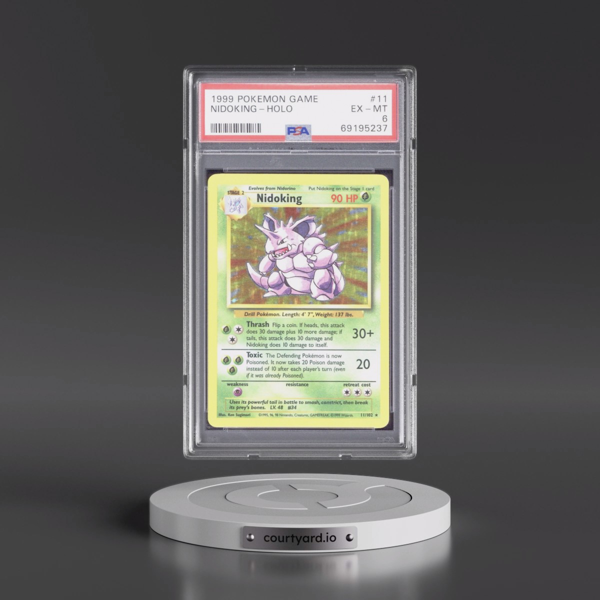 1999 Pokémon Game #11 Nidoking - Holo (PSA 6 EX-MT)