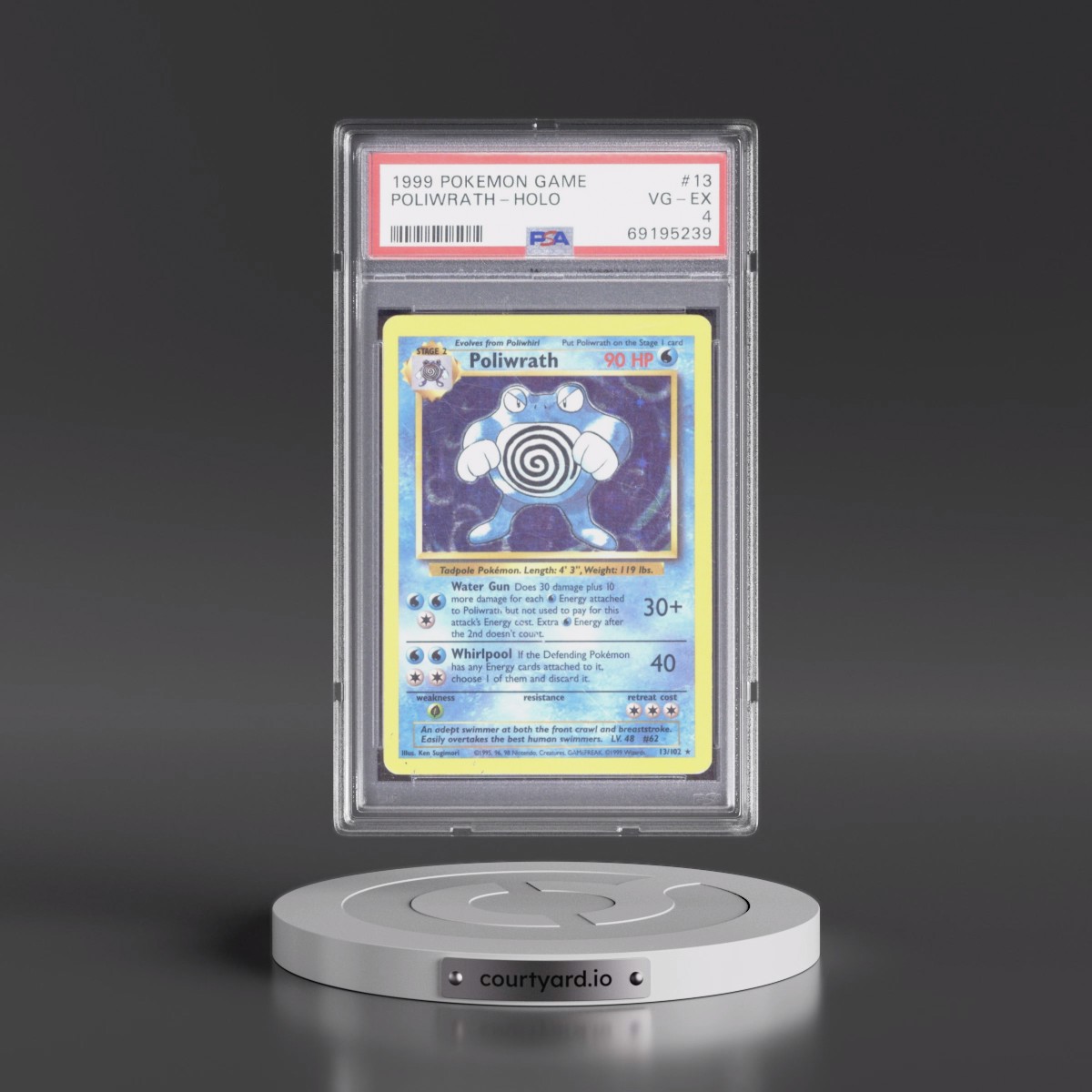 1999 Pokémon Game #13 Poliwrath - Holo (PSA 4 VG-EX)