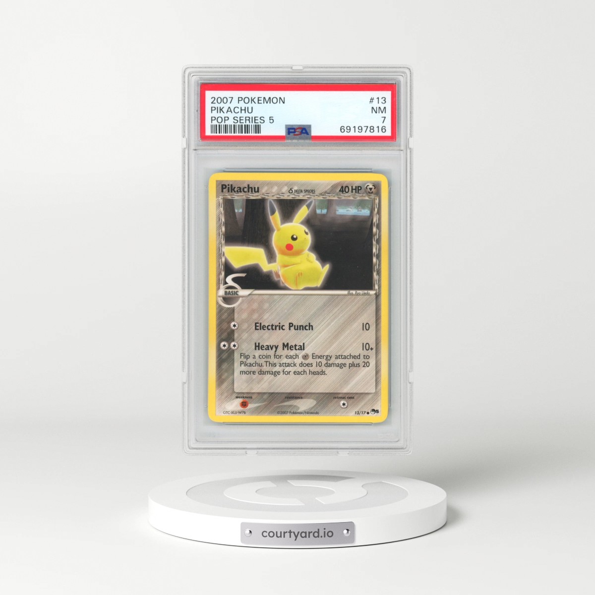 2007 Pokémon Pop Series 5 #13 Pikachu (PSA 7 NM)