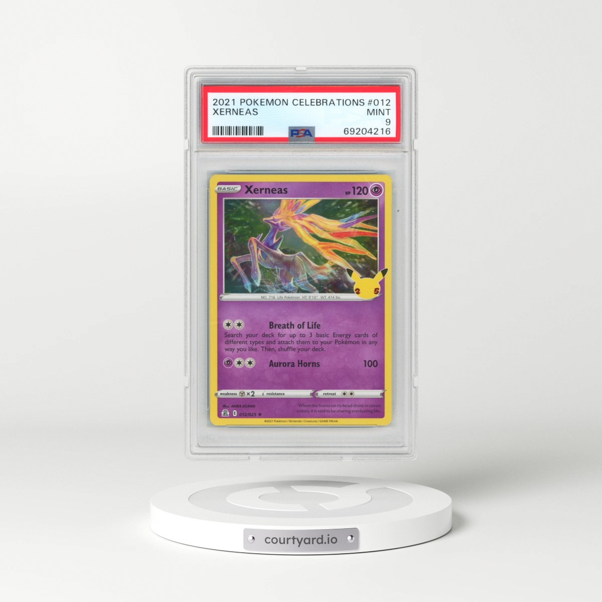 2021 Pokémon Celebrations #012 Xerneas (PSA 9 MINT)