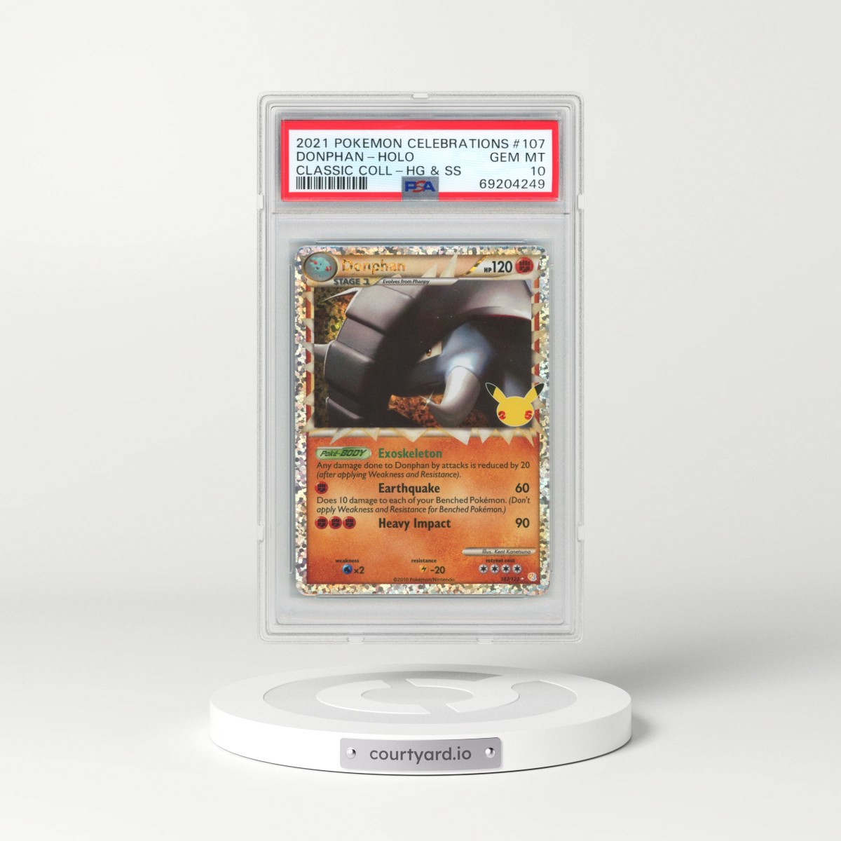 2021 Pokémon Celebrations Classic Collection #107 Donphan - Holo (PSA 10 GEM MINT)