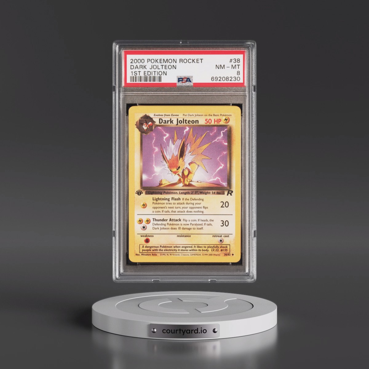 2000 Pokémon Rocket Dark Jolteon - 1st Edition #38 PSA 8