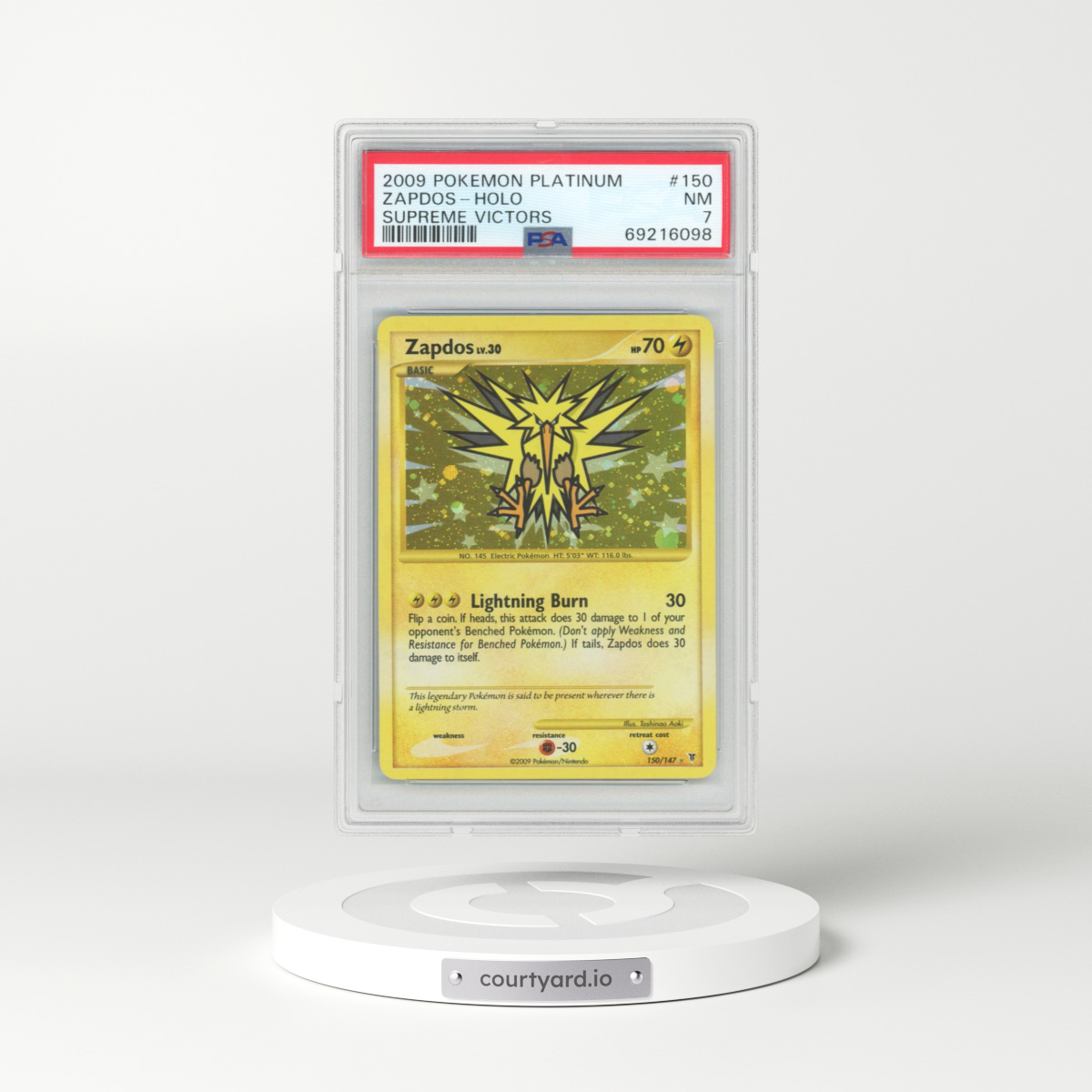 2009 Pokémon Platinum Supreme Victors #150 Zapdos (PSA 7 NM)