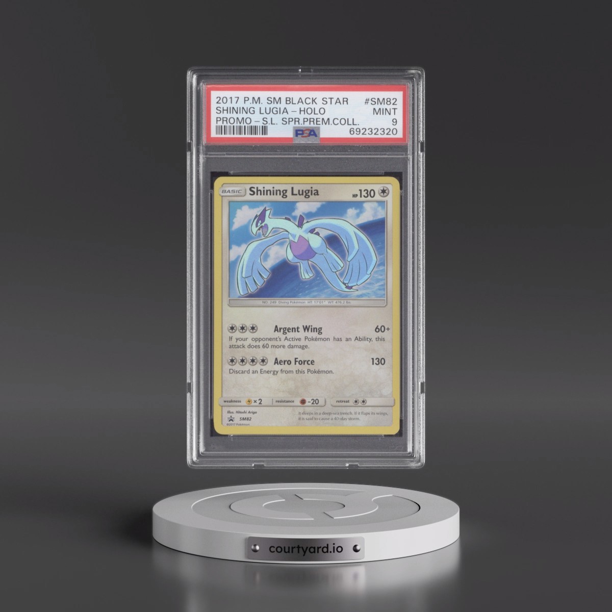 2017 Pokémon SM Black Star Promo Shining Lugia - Holo Shining Legends Super Premium Collection #SM82 PSA 9