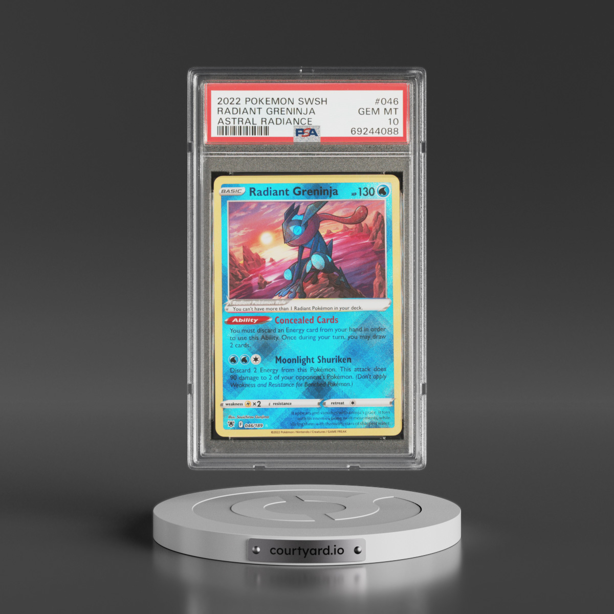 2022 Pokémon Sword & Shield Astral Radiance #046 Radiant Greninja - Holo (PSA 10 GEM MINT)
