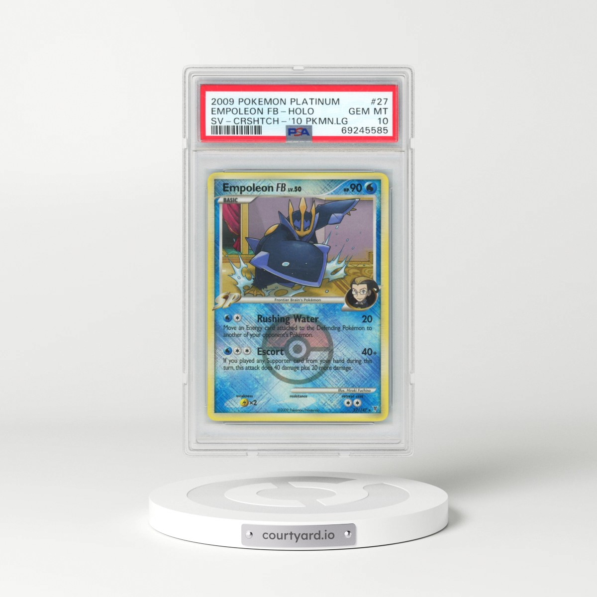 2009 Pokémon Platinum Supreme Victors #27 Empoleon FB - Holo Crosshatch-2010 Pokemon League (PSA 10 GEM MINT)