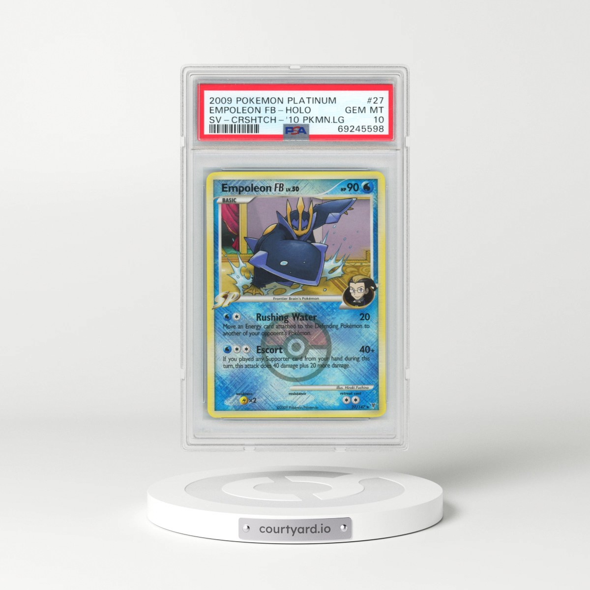 2009 Pokémon Platinum Supreme Victors #27 Empoleon FB - Holo Crosshatch-2010 Pokemon League (PSA 10 GEM MINT)