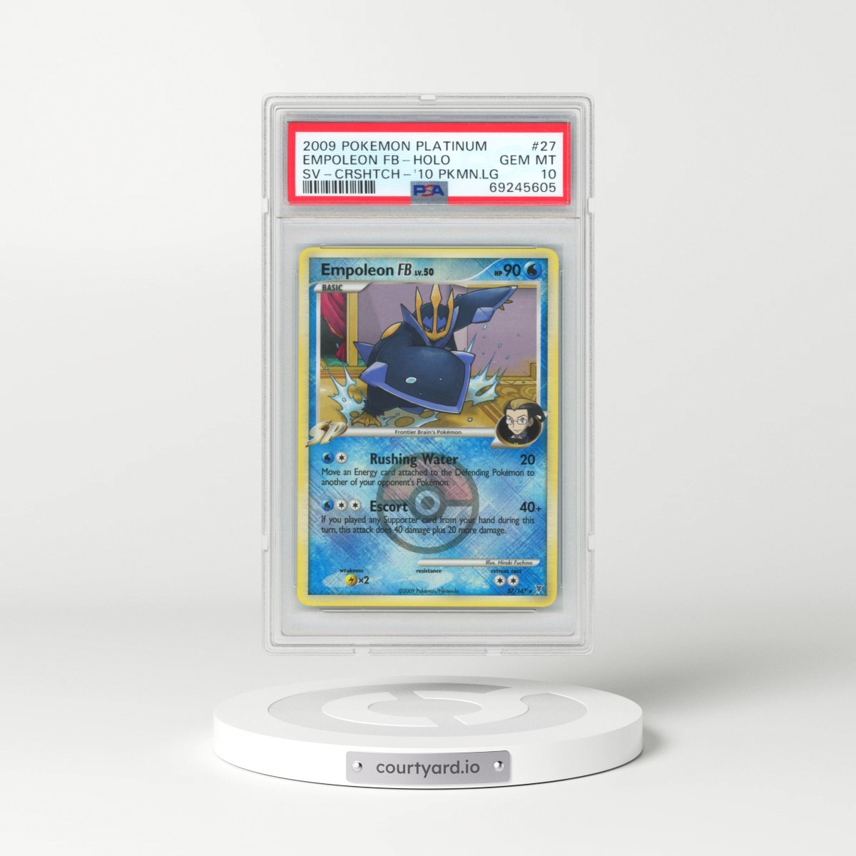 2009 Pokémon Platinum Supreme Victors #27 Empoleon FB - Holo Crosshatch-2010 Pokemon League (PSA 10 GEM MINT)