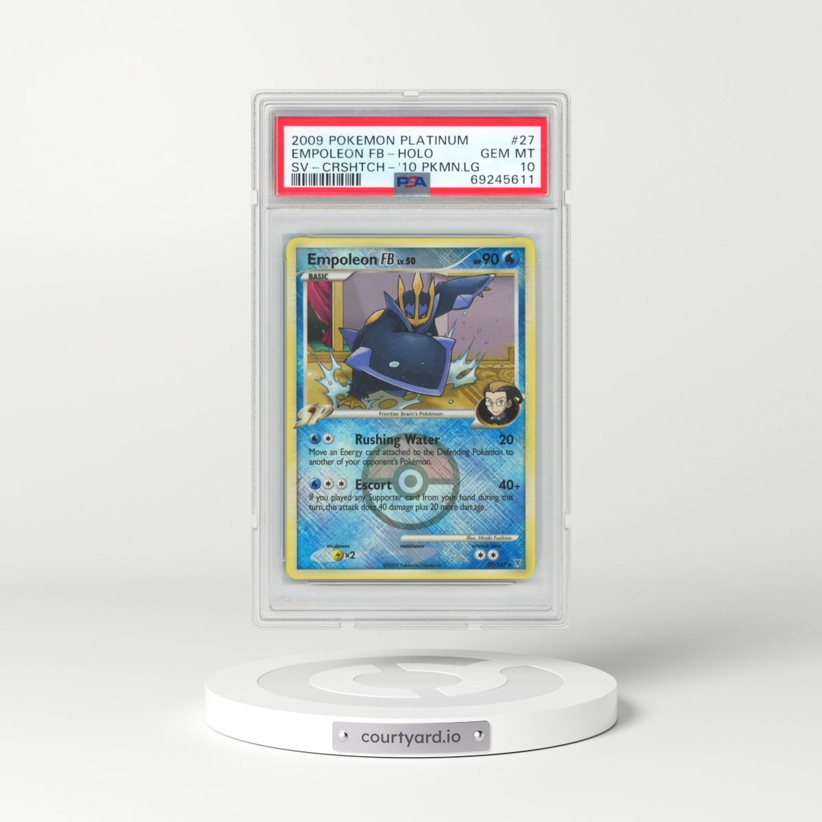 2009 Pokémon Platinum Supreme Victors #27 Empoleon FB - Holo Crosshatch-2010 Pokemon League (PSA 10 GEM MINT)