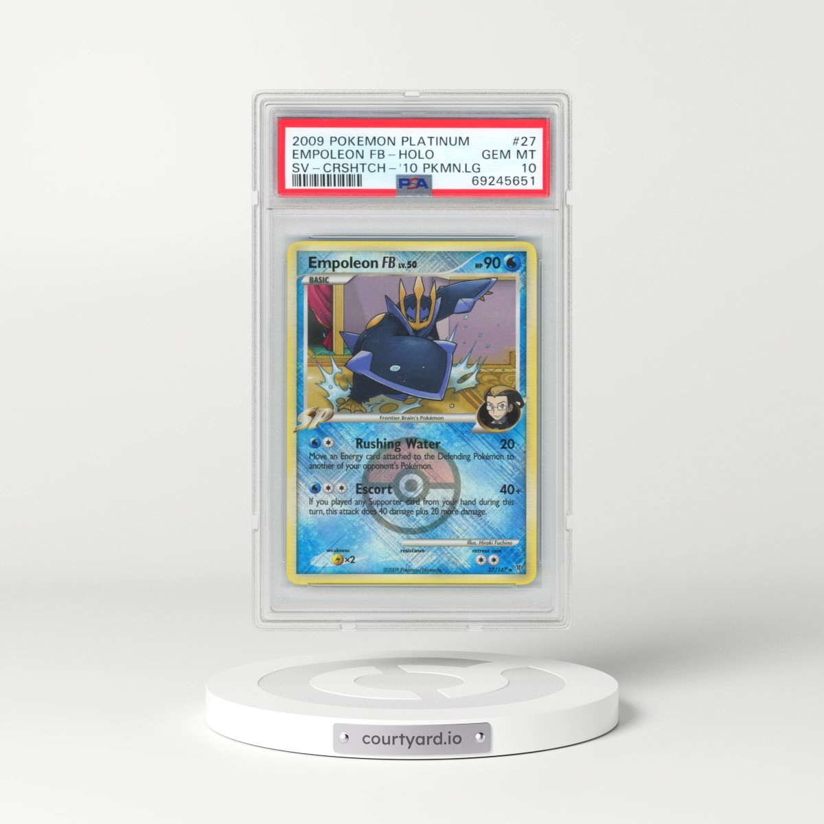 2009 Pokémon Platinum Supreme Victors #27 Empoleon FB - Holo Crosshatch-2010 Pokemon League (PSA 10 GEM MINT)