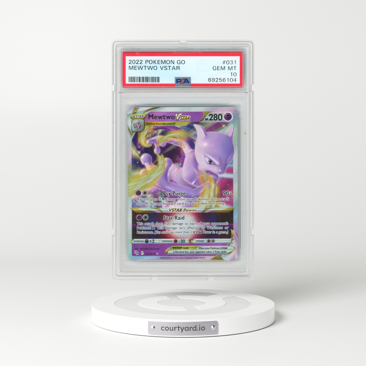 2022 Pokémon Go #031 Mewtwo Vstar (PSA 10 GEM MINT)