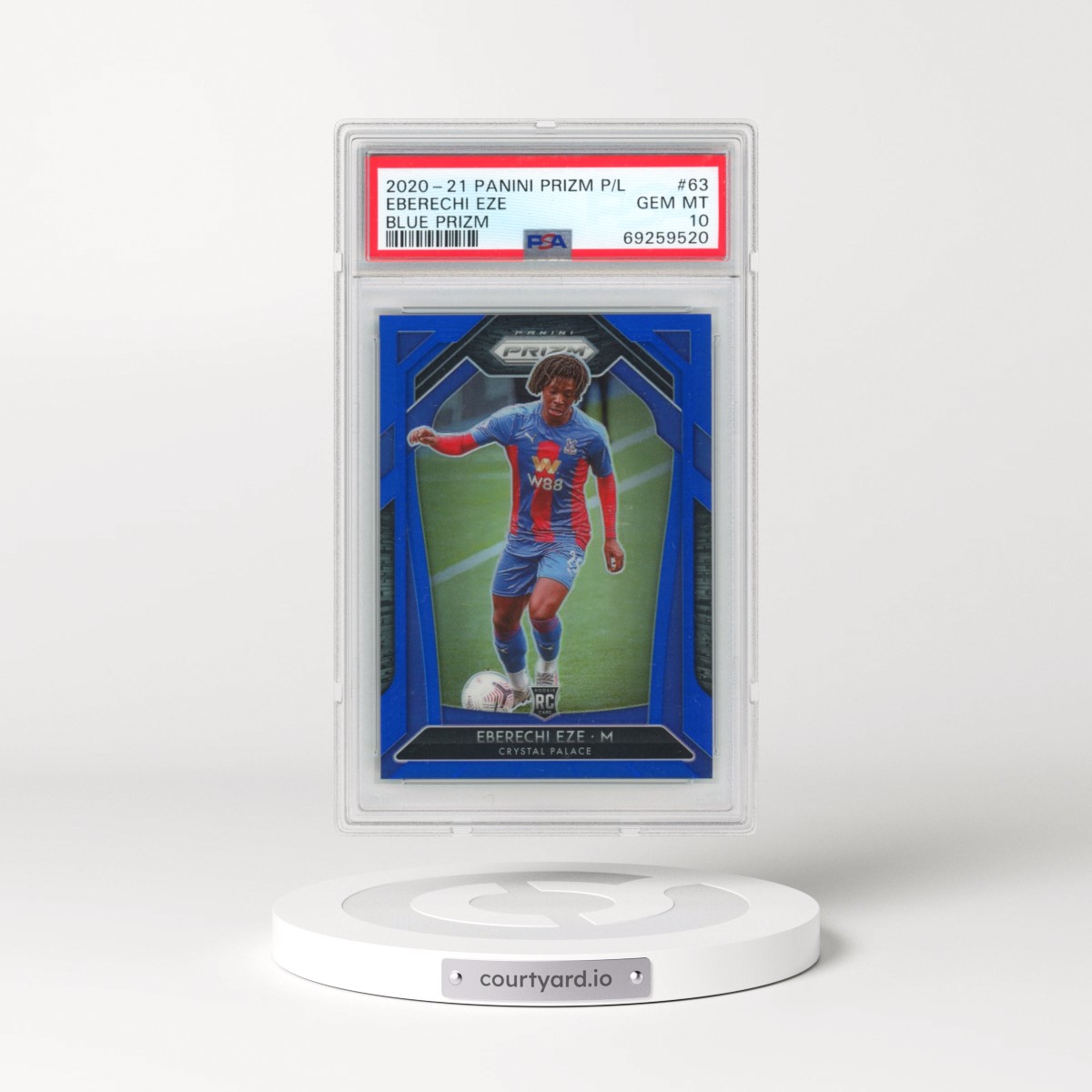 2020 Panini Prizm Premier League #63 Eberechi Eze - Blue Prizm (PSA 10 GEM MINT)