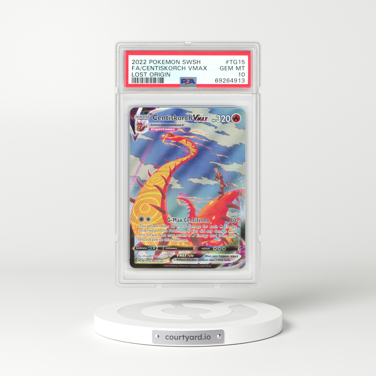 2022 Lost Origin #TG15 Centiscorch VMAX - Full Art Holo (PSA 10 GEM MINT)