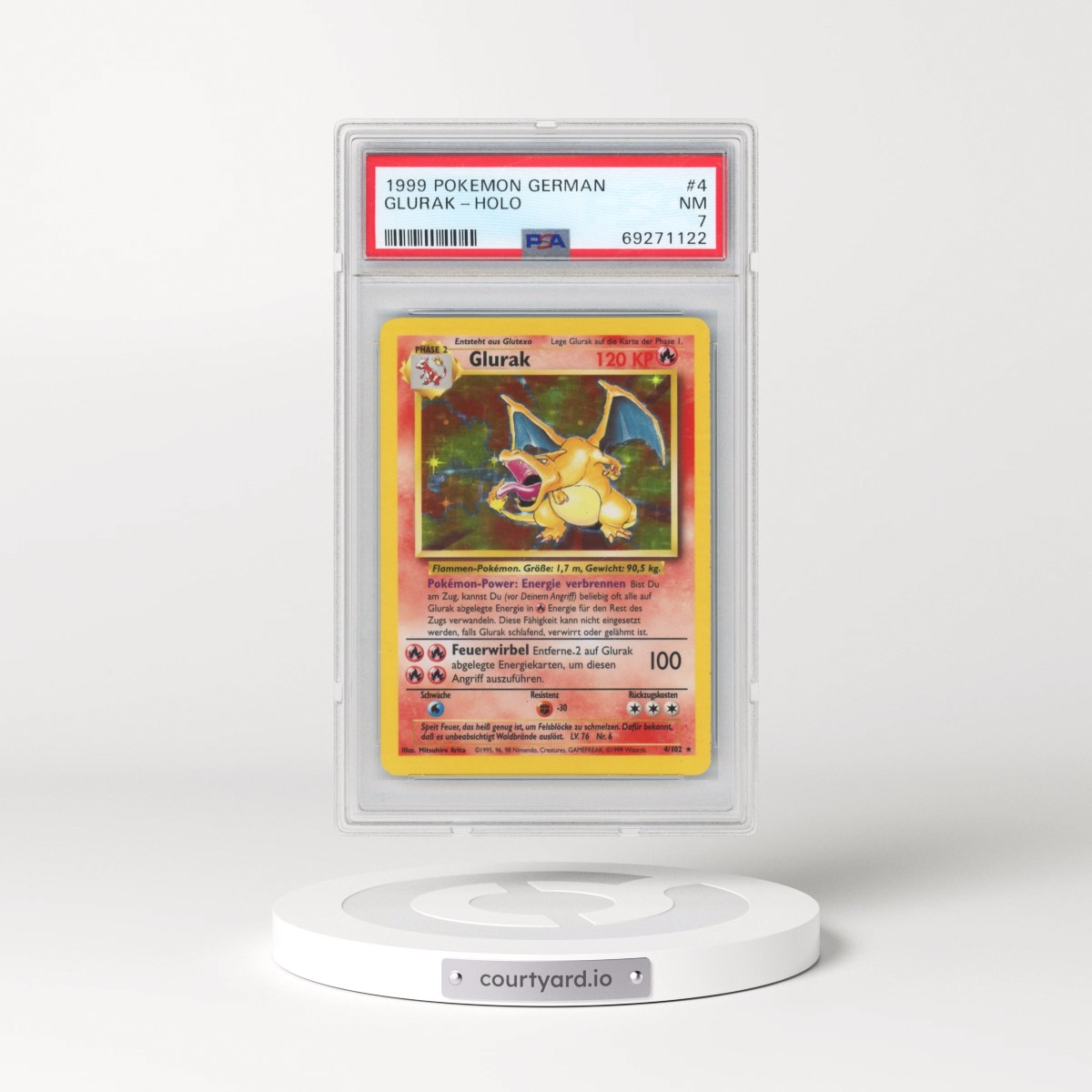 1999 Pokémon #4 Glurak - Holo (PSA 7 NM)