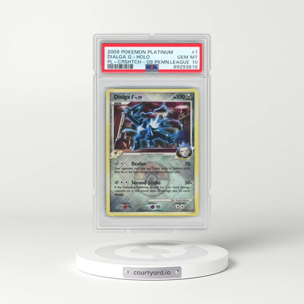 2009 Pokémon Platinum #7 Dialga G - Holo Crosshatch-2009 Pokemon League (PSA 10 GEM MINT)