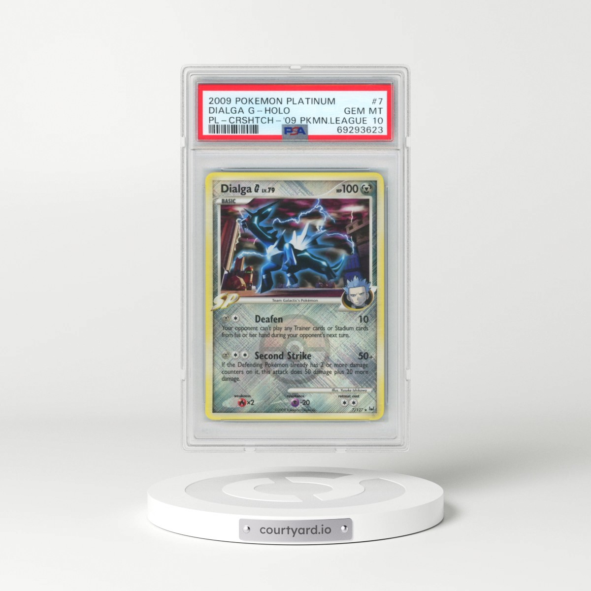 2009 Pokémon Platinum #7 Dialga G - Holo Crosshatch-2009 Pokemon League (PSA 10 GEM MINT)
