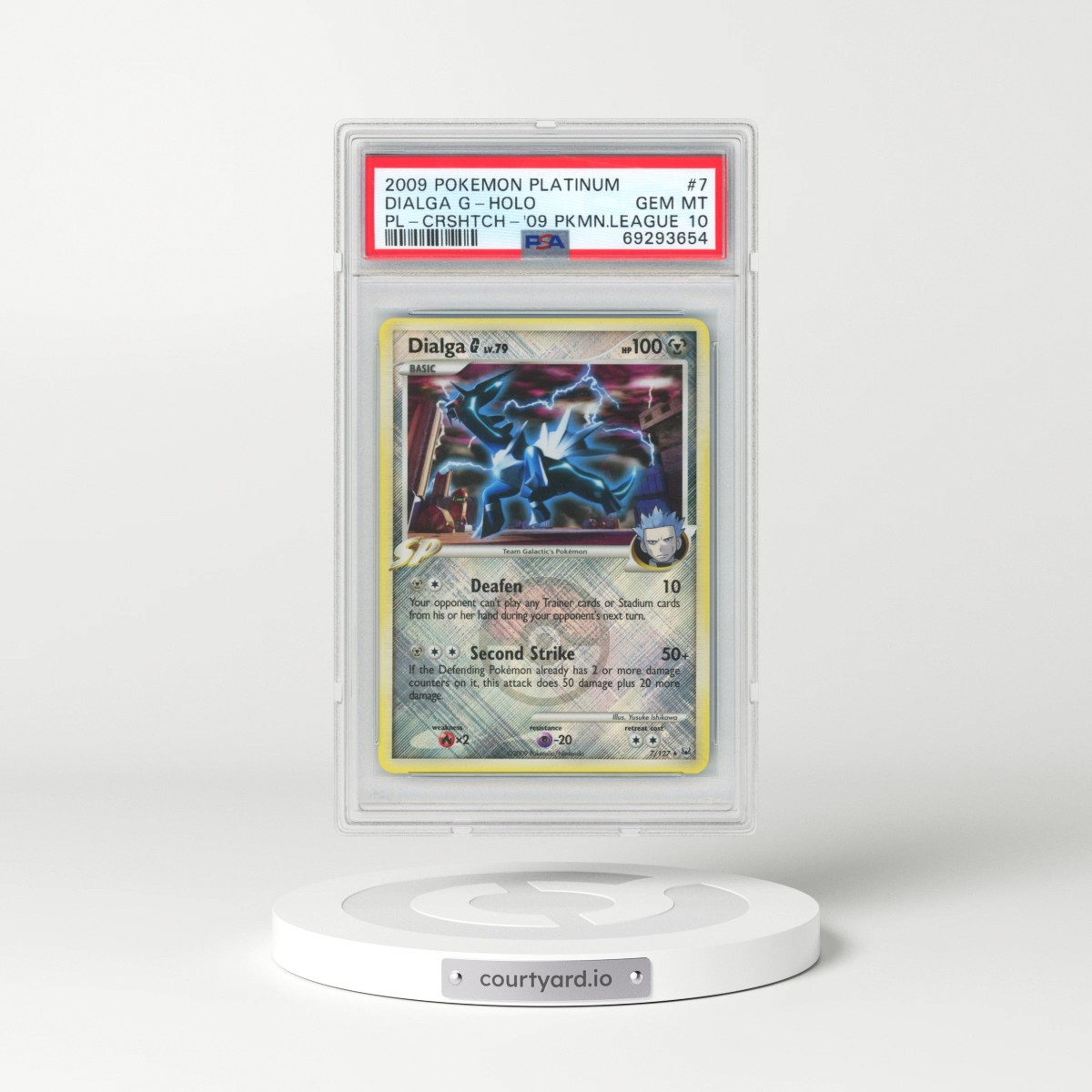 2009 Pokémon Platinum #7 Dialga G - Holo Crosshatch-2009 Pokemon League (PSA 10 GEM MINT)