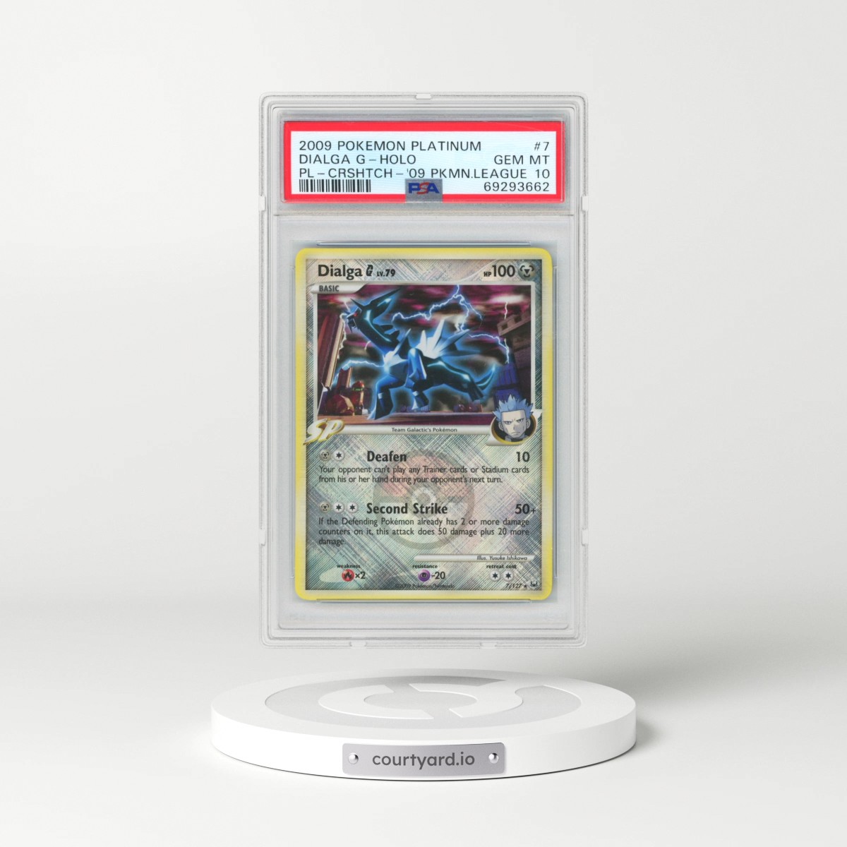 2009 Pokémon Platinum #7 Dialga G - Holo Crosshatch-2009 Pokemon League (PSA 10 GEM MINT)