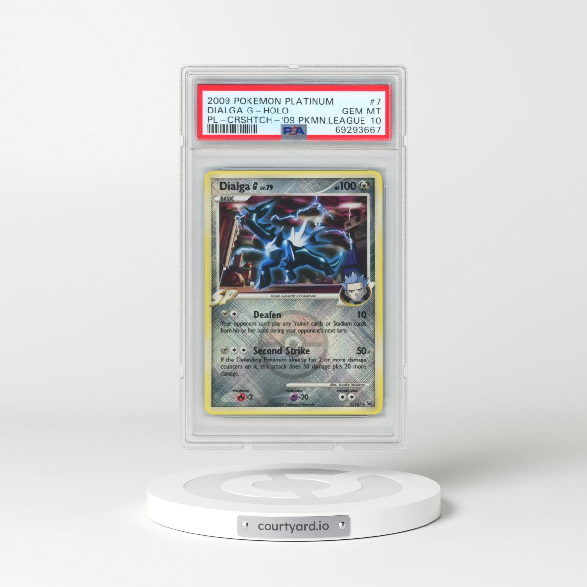 2009 Pokémon Platinum #7 Dialga G - Holo Crosshatch-2009 Pokemon League (PSA 10 GEM MINT)