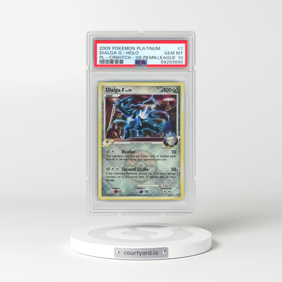 2009 Pokémon Platinum #7 Dialga G - Holo Crosshatch-2009 Pokemon League (PSA 10 GEM MINT)