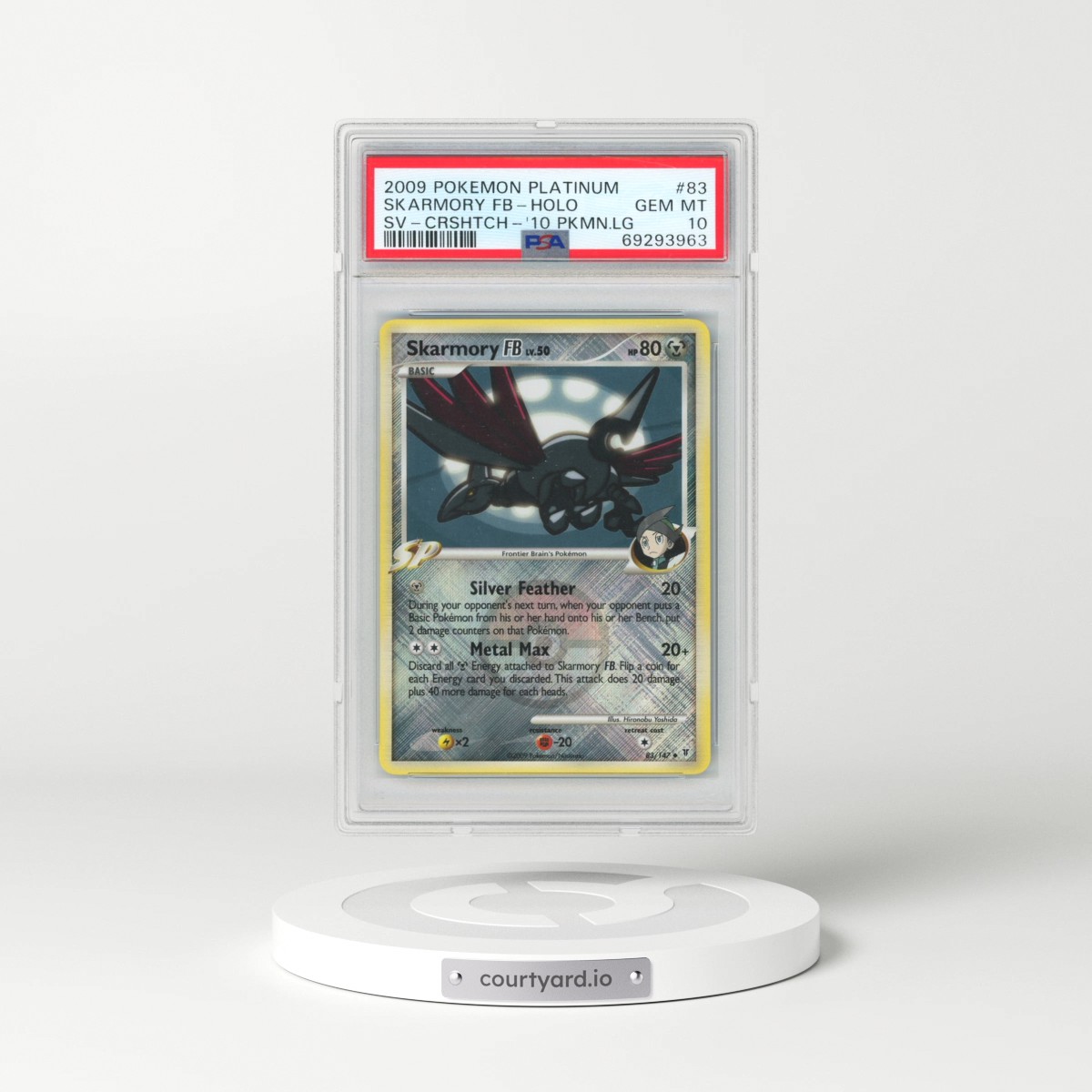 2009 Pokémon Platinum Supreme Victors #83 Skarmory FB - Holo Crosshatch-2010 Pokemon League (PSA 10 GEM MINT)