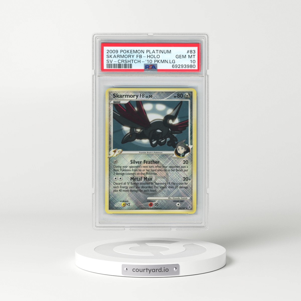 2009 Pokémon Platinum Supreme Victors #83 Skarmory FB - Holo Crosshatch-2010 Pokemon League (PSA 10 GEM MINT)