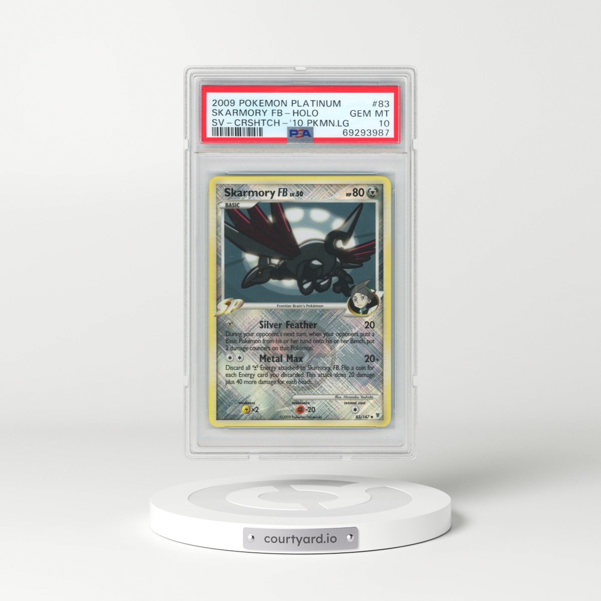 2009 Pokémon Platinum Supreme Victors #83 Skarmory FB - Holo Crosshatch-2010 Pokemon League (PSA 10 GEM MINT)
