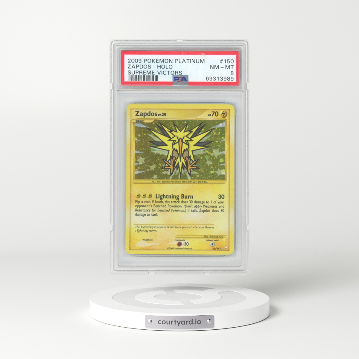 2009 Pokémon Platinum Supreme Victors #150 Zapdos - Holo (PSA 8 NM-MT)