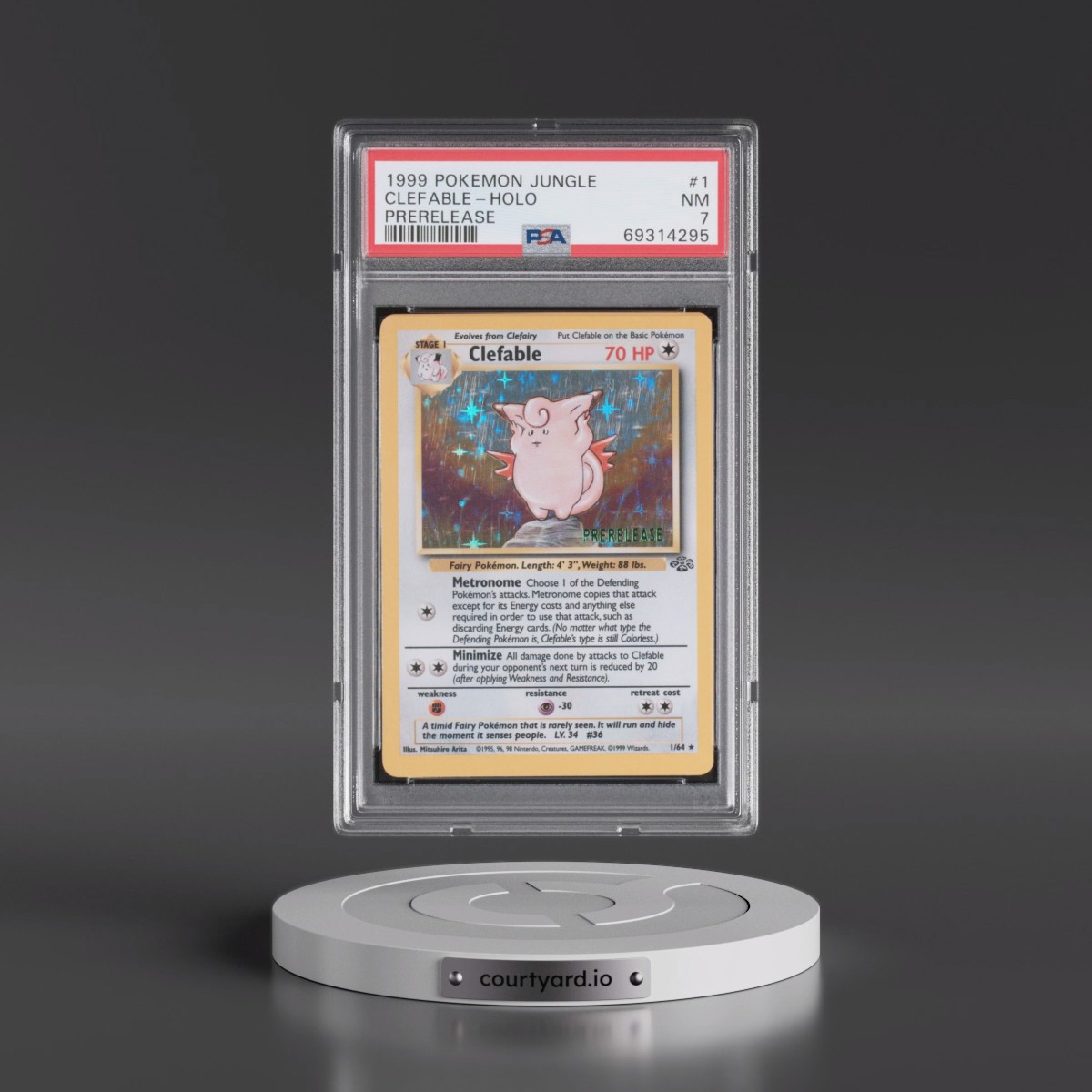 1999 Pokémon Jungle #1 Clefable - Holo Prerelease (PSA 7 NM)