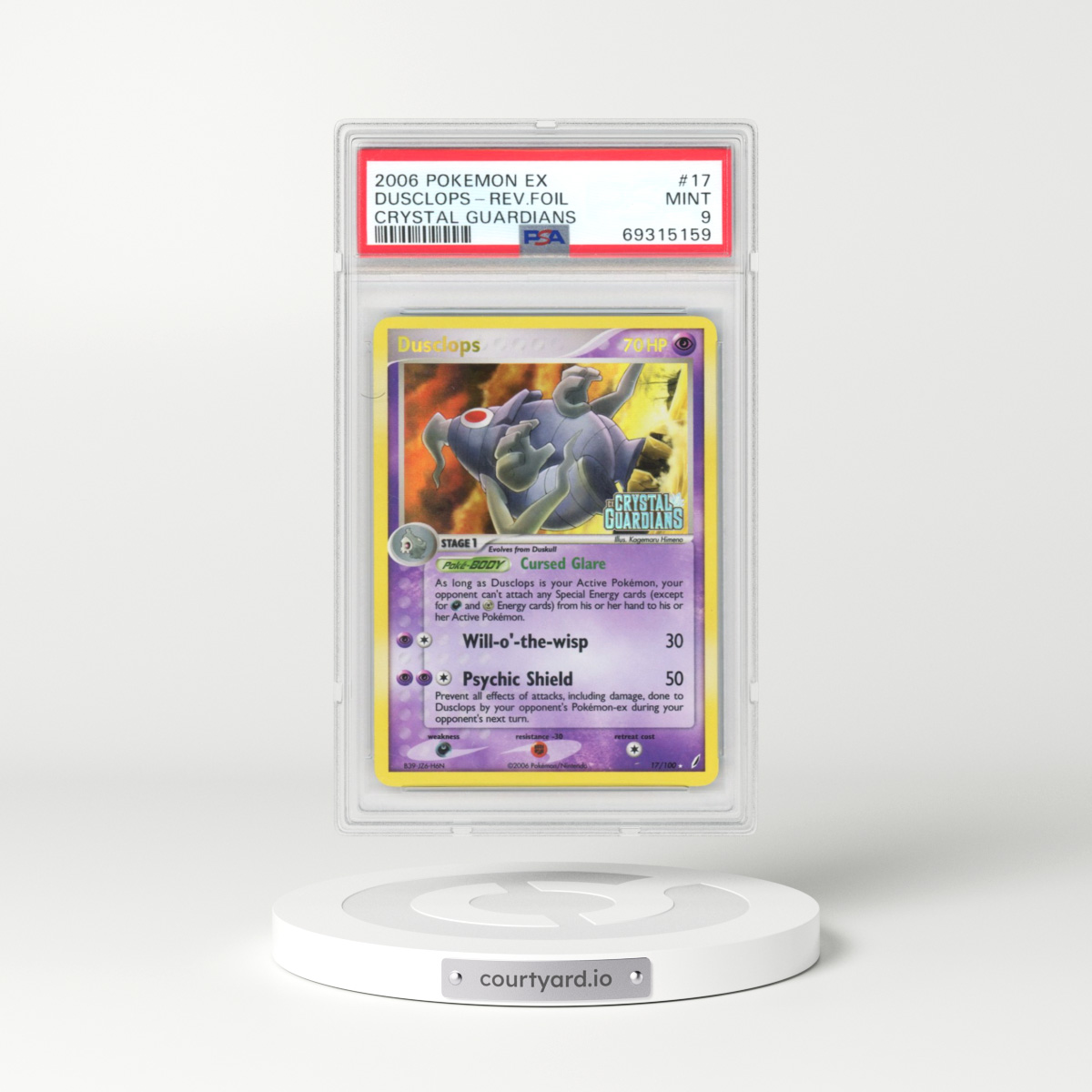 2006 Pokémon EX Crystal Guardians #17 Dusclops - Reverse Foil (PSA 9 MINT)
