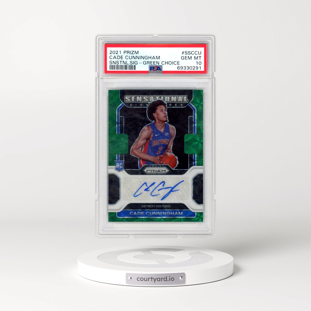 2021 Panini Prizm Sensational Signatures #SSCCU Cade Cunningham - Green Choice (PSA 10 GEM MINT)