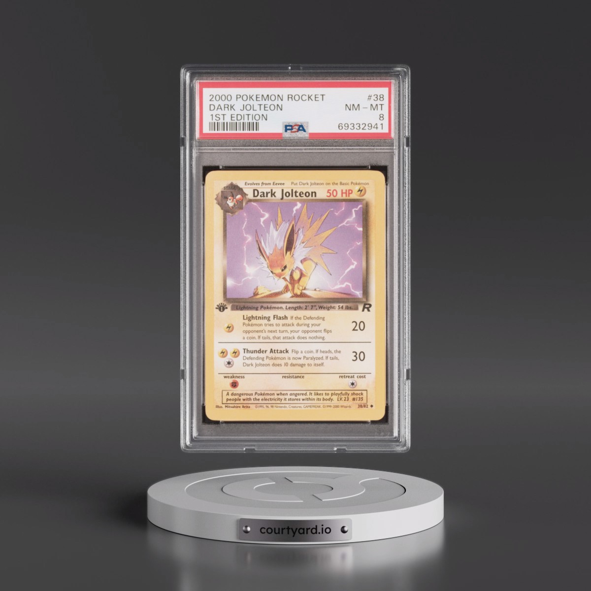 2000 Pokémon Rocket #38 Dark Jolteon - 1st Edition (PSA 8 NM-MT)