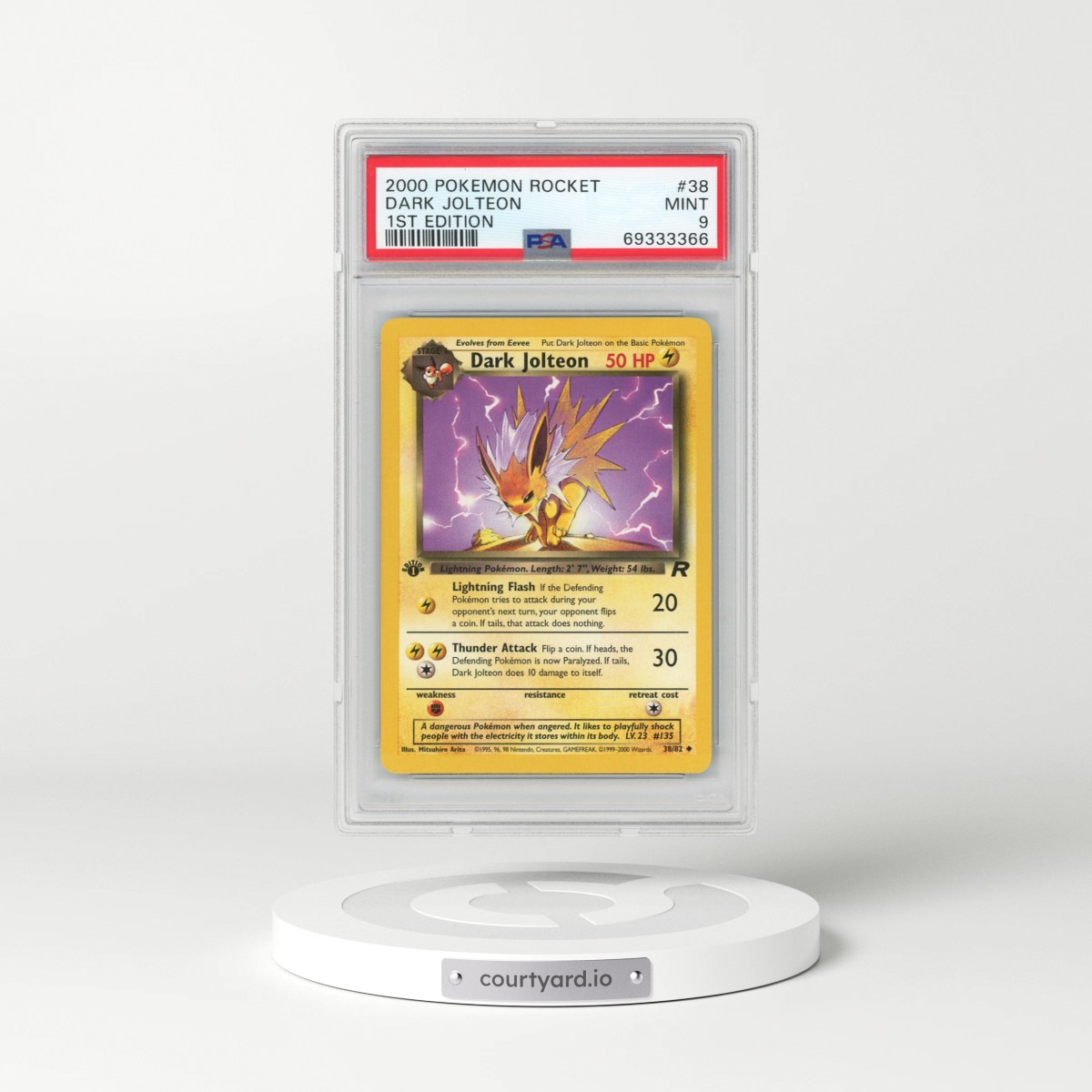2000 Pokémon Rocket #38 Dark Jolteon - 1st Edition (PSA 9 MINT)
