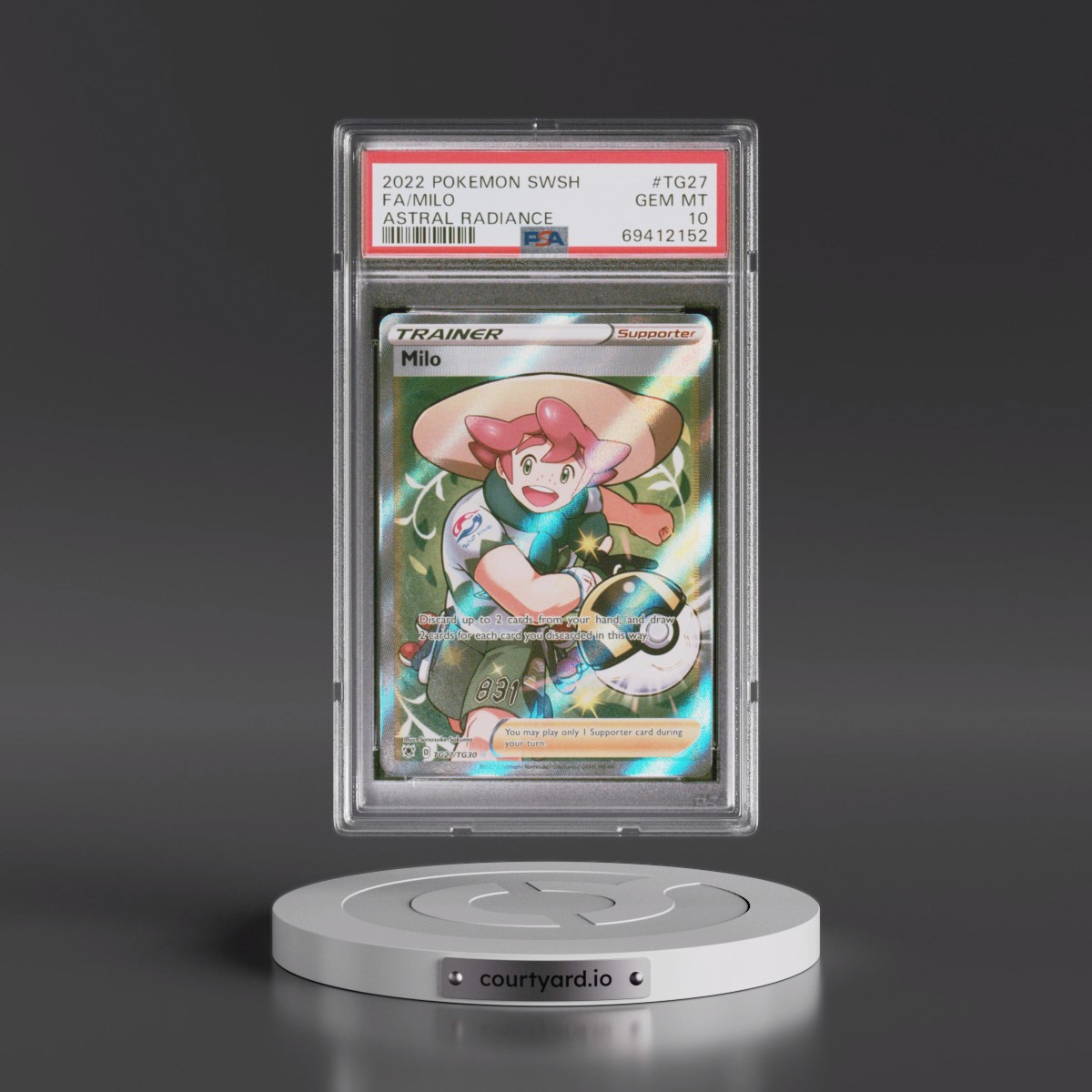 2022 Pokémon Sword & Shield Astral Radiance #TG27 Milo - Full Art (PSA 10 GEM MINT)