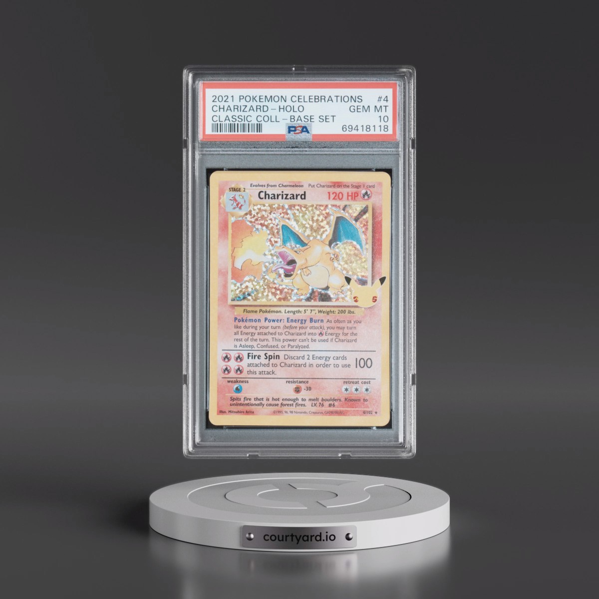 2021 Pokémon Celebrations Classic Collection #4 Charizard - Holo (PSA 10 GEM MINT)