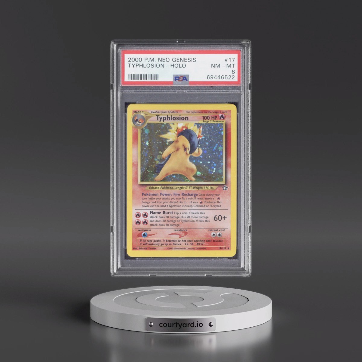 2000 Pokémon Neo Genesis #17 Typhlosion - Holo (PSA 8 NM-MT)